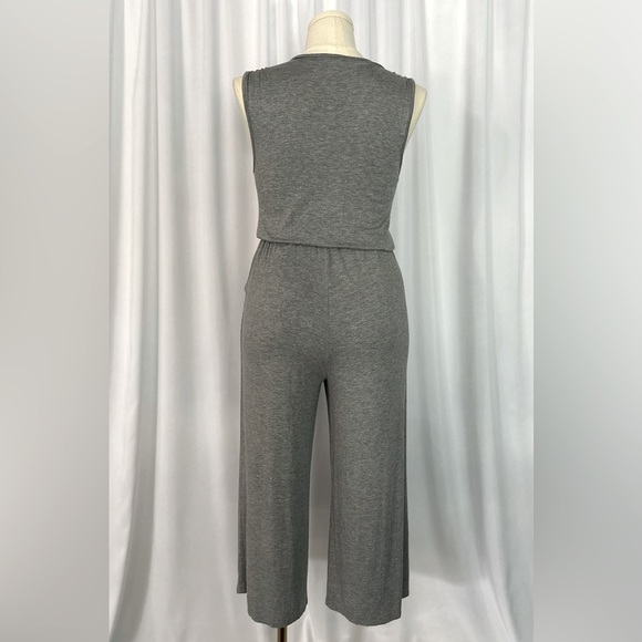 Spense Gray Sleeveless Jumpsuit with Embellished Trim (653) - Picture 3 of 10